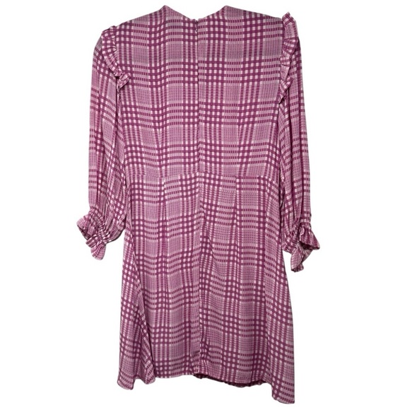Faithful The Brand Edwina Djerra Pink Check Plaid A Line Mini Dress Women’s 4 - Picture 13 of 16